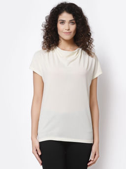 Mode by Red Tape - Women Ivory Cowl Neck T-shirt