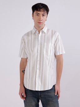 TAHVO - Brown Cotton Stripes Shirt