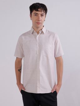 TAHVO - Brown Cotton Stripes Shirt