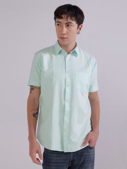 TAHVO - Green Cotton Stripes Shirt