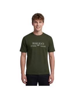 R&B - Men Green Cotton Printed Round Neck T-Shirt