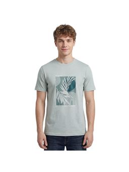 R&B - Men Green Cotton Printed Round Neck T-Shirt