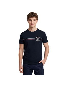 R&B - Men Black Cotton Printed Round Neck T-Shirt