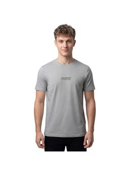 R&B - Men Grey Cotton Printed Round Neck T-Shirt