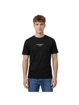 R&B - Men Black Cotton Printed Round Neck T-Shirt