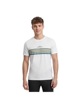 R&B - Men White Cotton Printed Round Neck T-Shirt