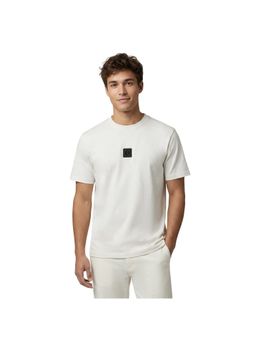 R&B - Men White Cotton Printed Round Neck T-Shirt