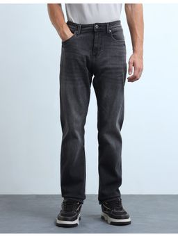 Flying Machine - Black Men F-Jango Straight Fit Whiskered Jeans