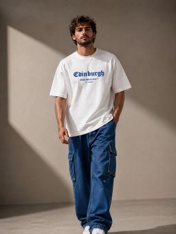 The Fit Theory - Men Oversized White T-Shirt