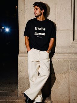 The Fit Theory - Men Oversized Black T-Shirt