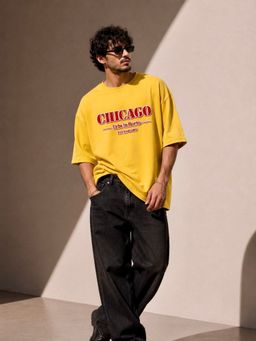 The Fit Theory - Men Oversized Yellow T-Shirt