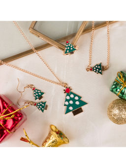 Arendelle - Christmas Tree Pendant Bracelet Earrings and Ring Set