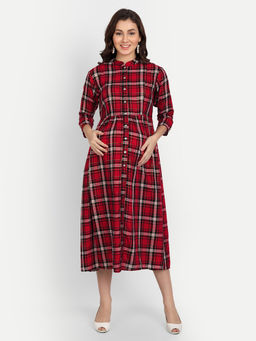 Aaruvi Ruchi Verma - Red Maternity Dress