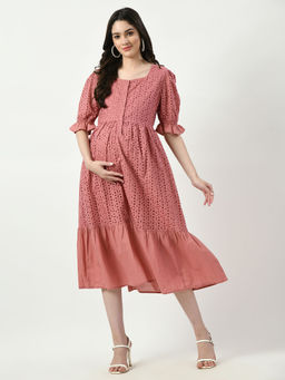 Aaruvi Ruchi Verma - Pink Maternity Dress