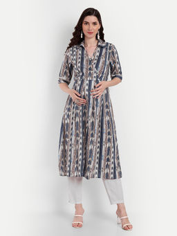 Aaruvi Ruchi Verma - Grey Maternity Kurta