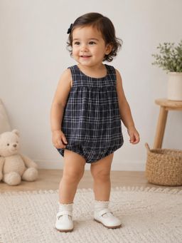 Cookie Pookie - Midnight Navy Blue Plaid Bodysuit