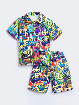 Hopscotch - All-Over Printed Shirt and Shorts