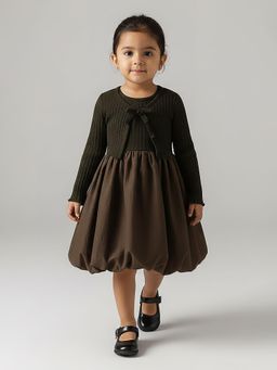 Hopscotch - Textured Sleeveless Casual Dress With Shrug