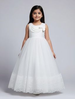 Hopscotch - Floral Embroidered Sleeveless Gown