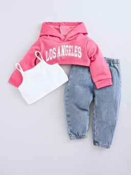 Hopscotch - Typographic Cami Hoodie and Jeans