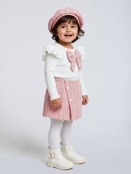 Hopscotch - Striped Top and Skort With Cap