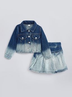 Hopscotch - Ombre-Dyed Denim Shirt and Skirt