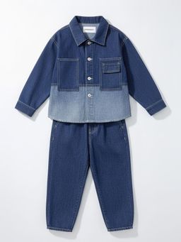 Hopscotch - Colorblock Shirt and Jeans