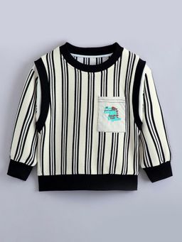 Hopscotch - Striped Dinosaur Detail Sweatshirt
