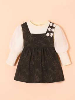 Hopscotch - Corduroy Bow Detail Strap Dress