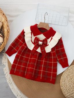 Hopscotch - Checkered Full-Sleeve Casual Dress