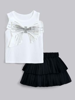 Hopscotch - Bow Applique Top and Skirt