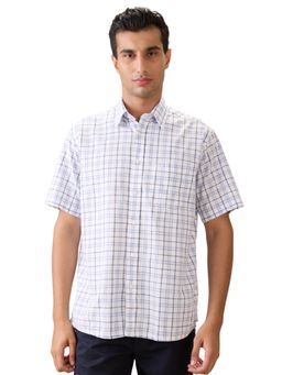 ColorPlus - Comfort Fit Blue Pure Cotton Spread Collar Shirt