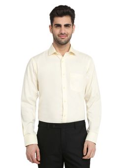 ColorPlus - Regular Fit Yellow Pure Cotton Spread Collar Shirt