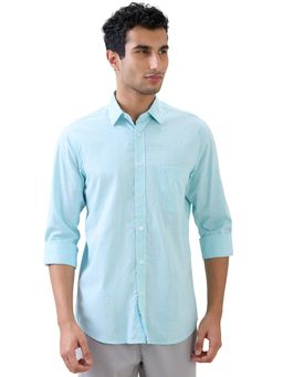 ColorPlus - Regular Fit Blue Pure Cotton Spread Collar Shirt