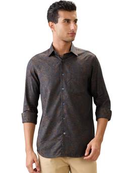 ColorPlus - Regular Fit Dark Blue Pure Cotton Spread Collar Shirt