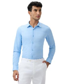 Park Avenue - Slim Fit Checkered Blue Full Sleeve Polyester Shirt