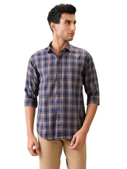 Park Avenue - Slim Fit Dark Blue Polycotton Semi Cut Away Collar Shirt