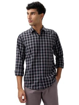 Park Avenue - Slim Fit Checkered Black Full Sleeve Polycotton Shirt