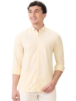 Park Avenue - Slim Fit Yellow Pure Cotton Button Down Shirt