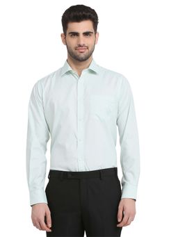 Park Avenue - Regular Fit Light Green Polycotton Semi Cut Away Collar Shirt