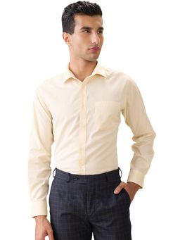 Park Avenue - Regular Fit Light Yellow Polycotton Semi Cut Away Collar Shirt