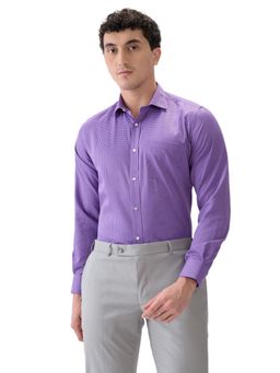 Park Avenue - Regular Fit Purple Polycotton Semi Cut Away Collar Shirt
