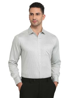 Park Avenue - Regular Fit Grey Pure Cotton Semi Cut Away Collar Shirt