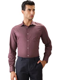 Park Avenue - Regular Fit Maroon Pure Cotton Semi Cut Away Collar Shirt