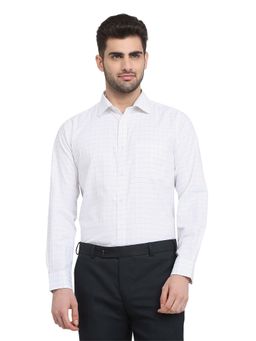 Park Avenue - Regular Fit White Cotton Blend Semi Cut Away Collar Shirt