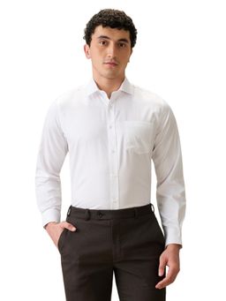 Park Avenue - Regular Fit White Cotton Blend Semi Cut Away Collar Shirt