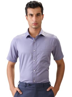 Park Avenue - Regular Fit Purple Cotton Blend Semi Cut Away Collar Shirt