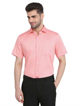 Park Avenue - Regular Fit Light Pink Pure Cotton Semi Cut Away Collar Shirt