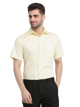 Park Avenue - Regular Fit Yellow Pure Cotton Semi Cut Away Collar Shirt