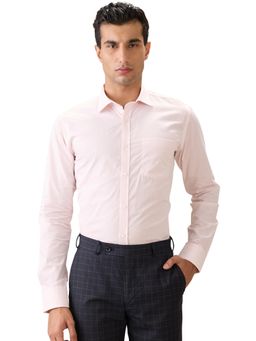 Park Avenue - Slim Fit Self Design Pink Full Sleeve Pure Cotton Shirt